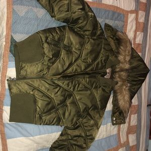 Apollo Jeans Outerwear Green Jacket w/fur hood